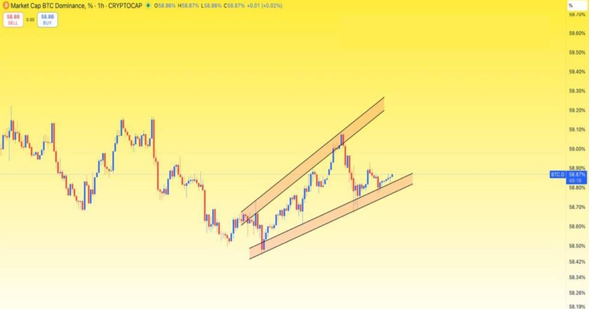 BTC Dominance şu anda trend çizgisi destek bölgesinde