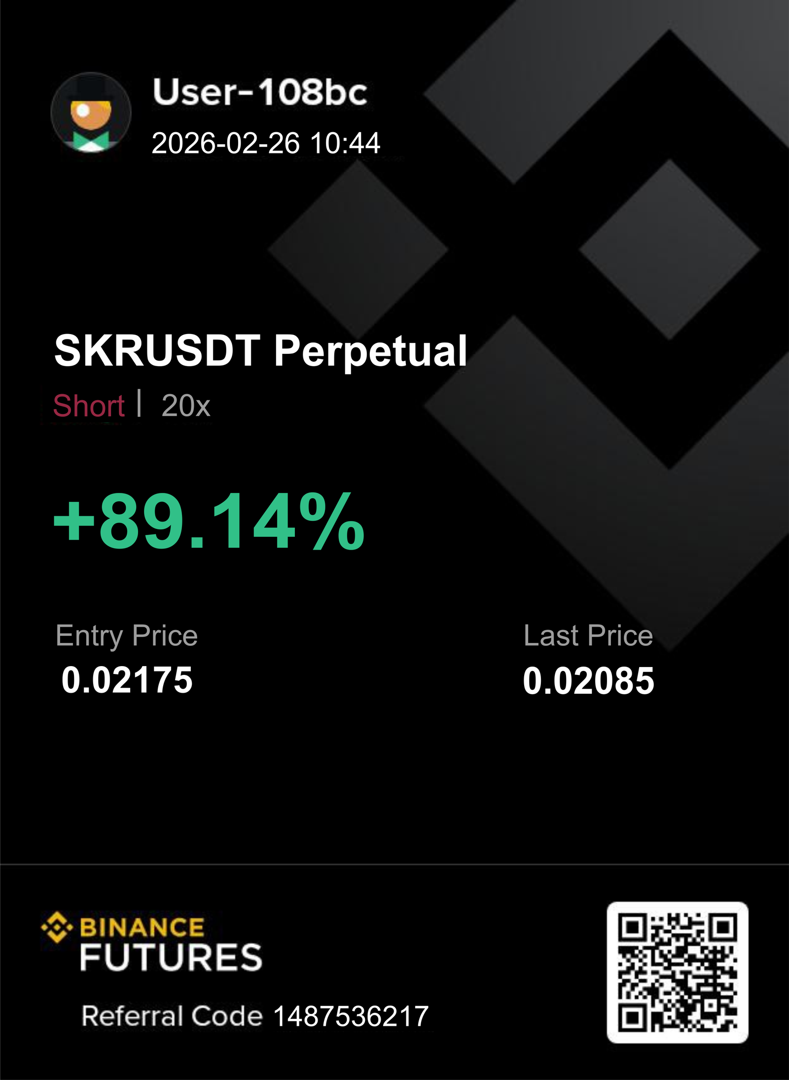 SKRUSDT İŞLEM SONUCU - Kazanç