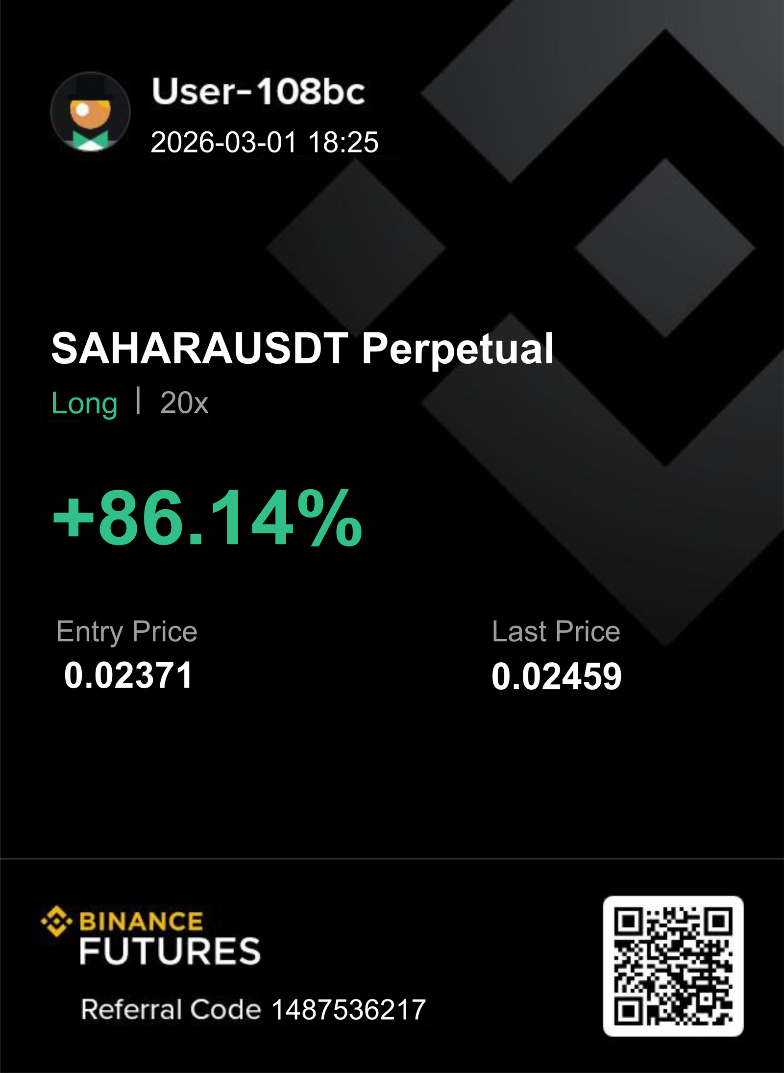 SAHARAUSDT İŞLEM SONUCU - Kazanç