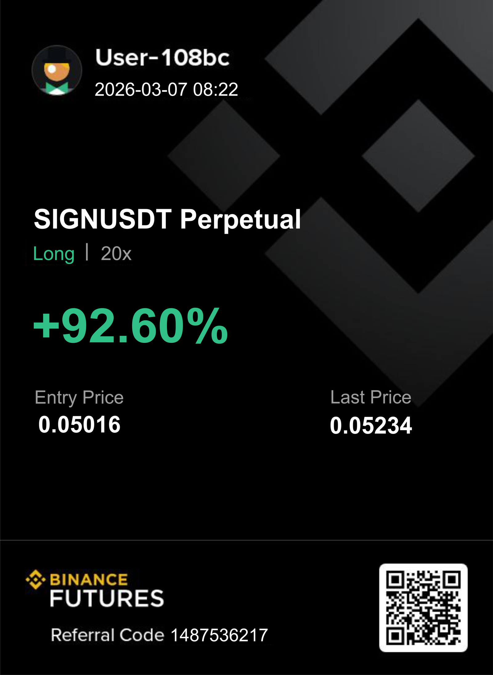 SIGNUSDT İŞLEM SONUCU - Kazanç