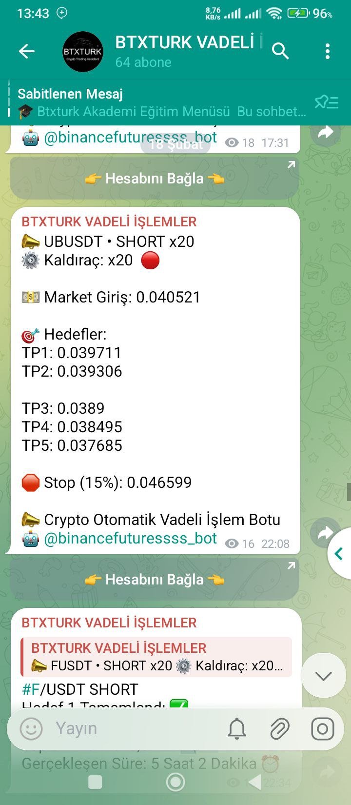 #UBUSDT İŞLEM SONUCU - Sinyal