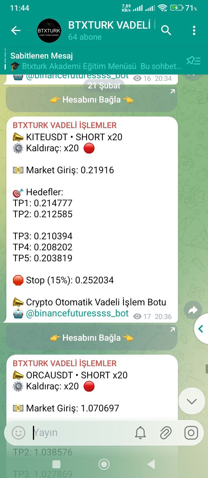 KITEUSDT İŞLEM SONUCU - Sinyal