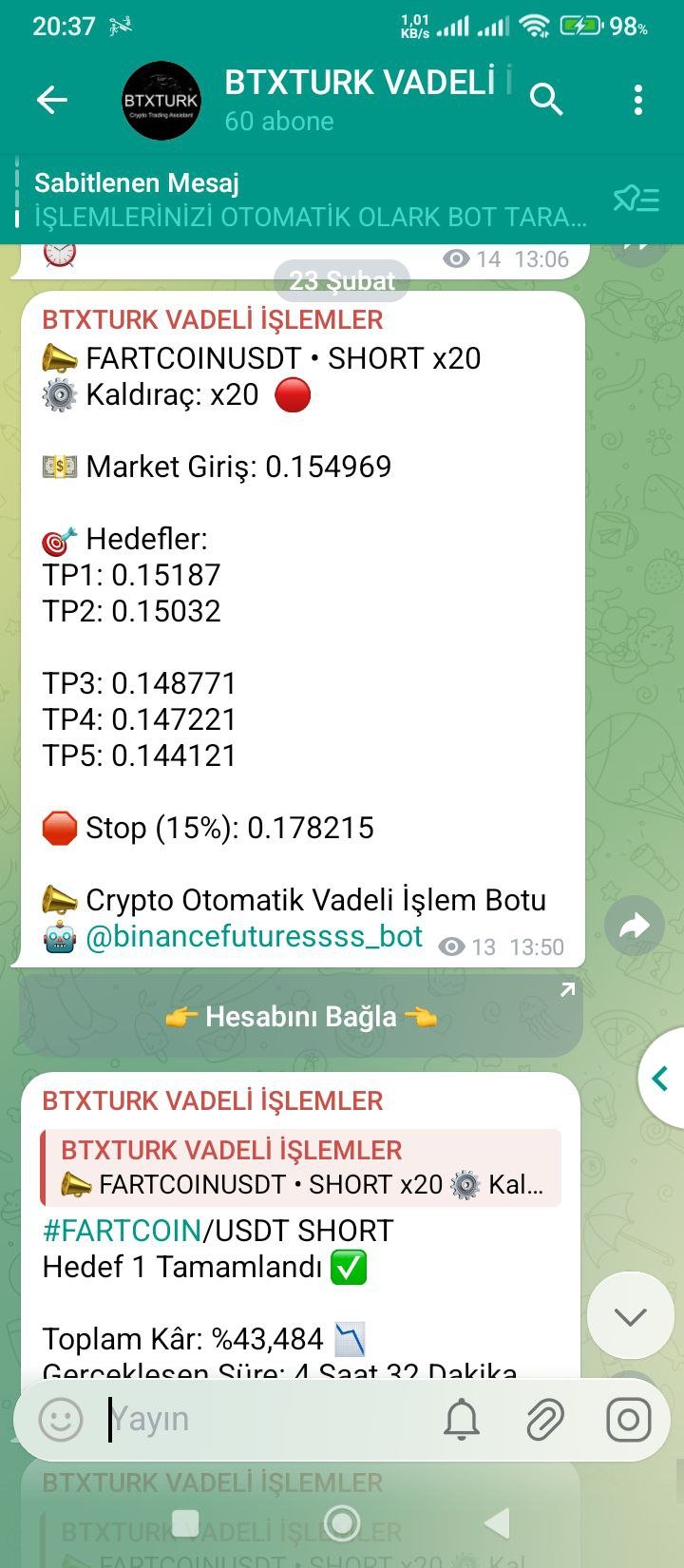 #FARTCOINUSDT İŞLEM SONUCU - Sinyal