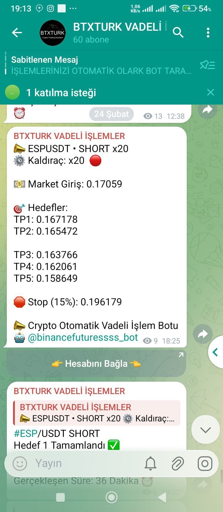 ESPUSDT İŞLEM SONUCU - Sinyal
