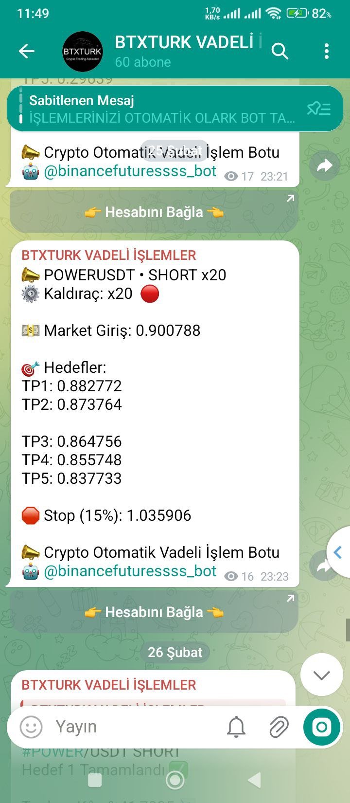 POWERUSDT İŞLEM SONUCU - Sinyal