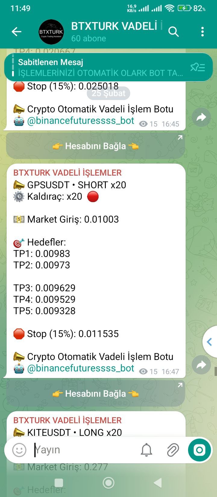 GPSUSDT İŞLEM SONUCU - Sinyal