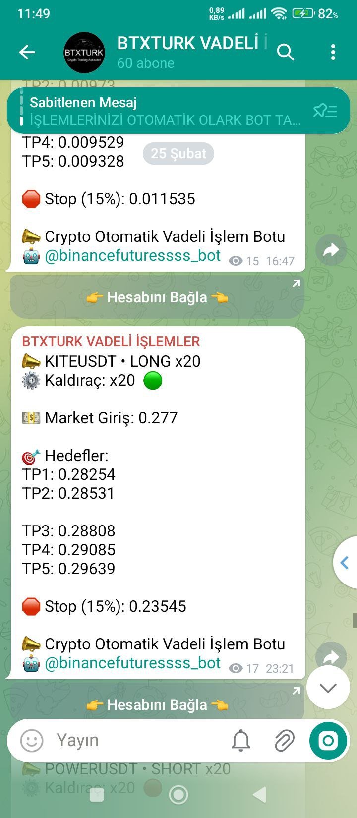 KITEUSDT İŞLEM SONUCU - Sinyal