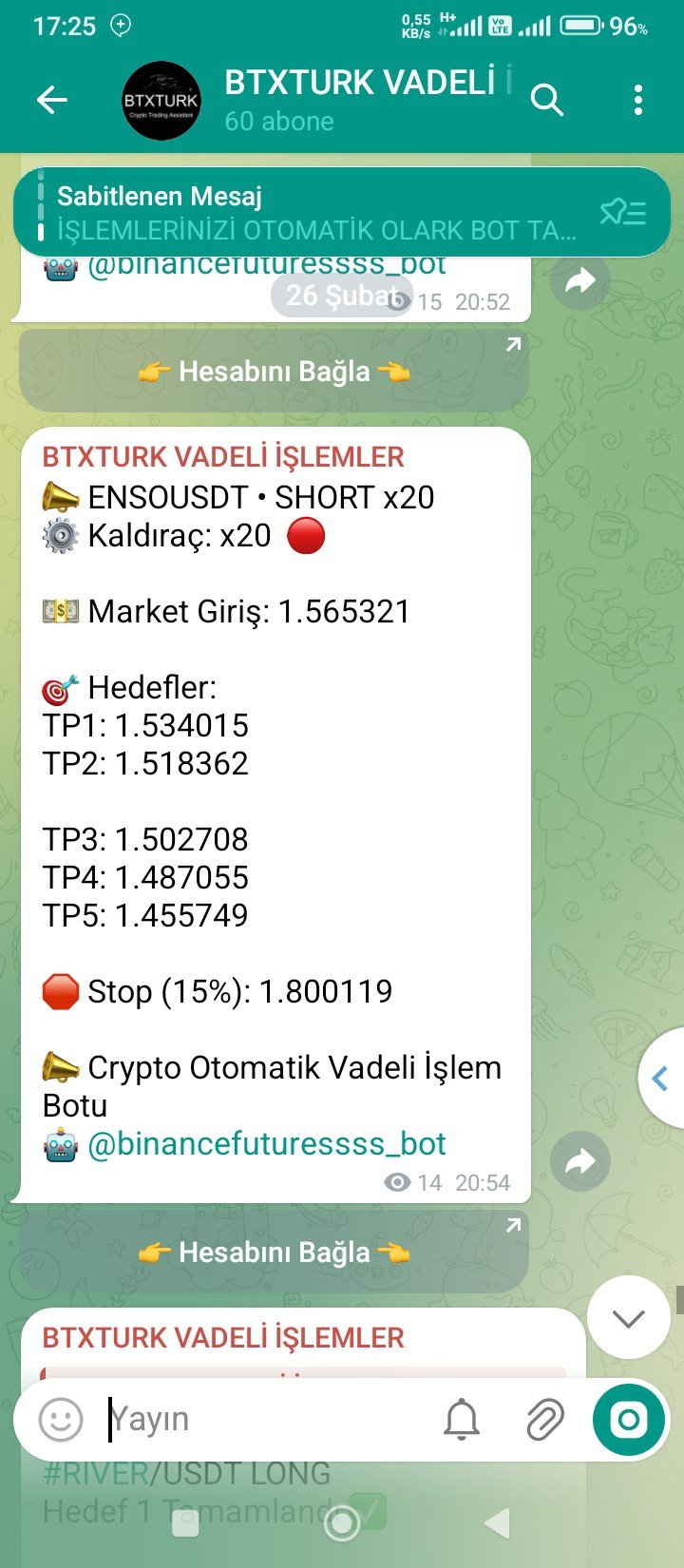ENSOUSDT İŞLEM SONUCU - Sinyal