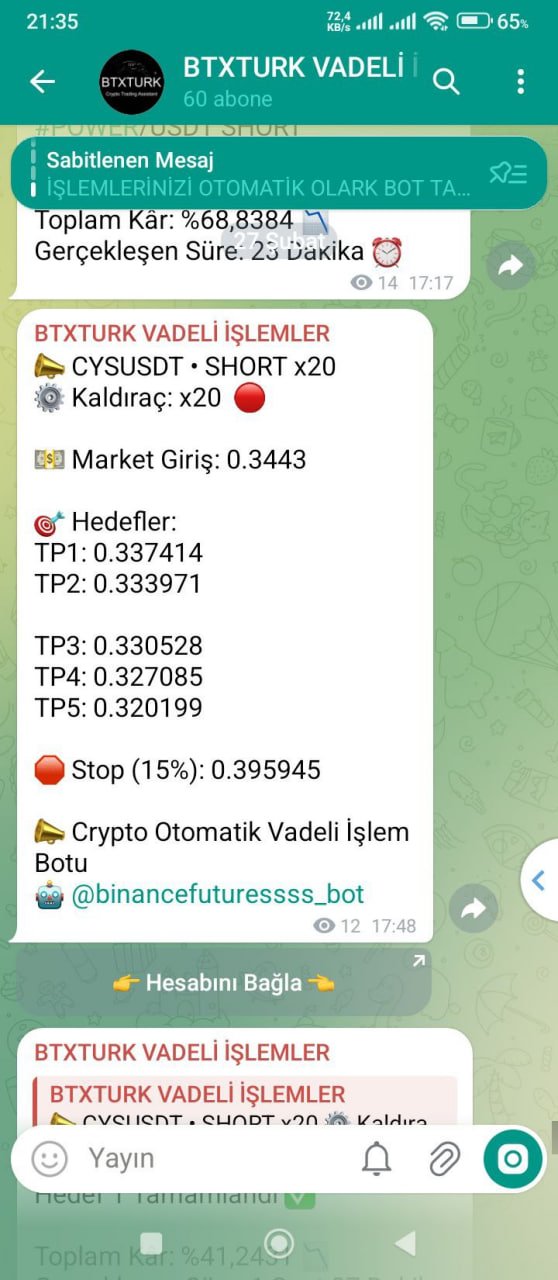CYSUSDT İŞLEM SONUCU - Sinyal