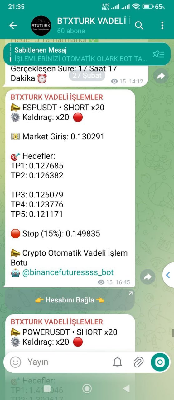 ESPUSDT İŞLEM SONUCU - Sinyal