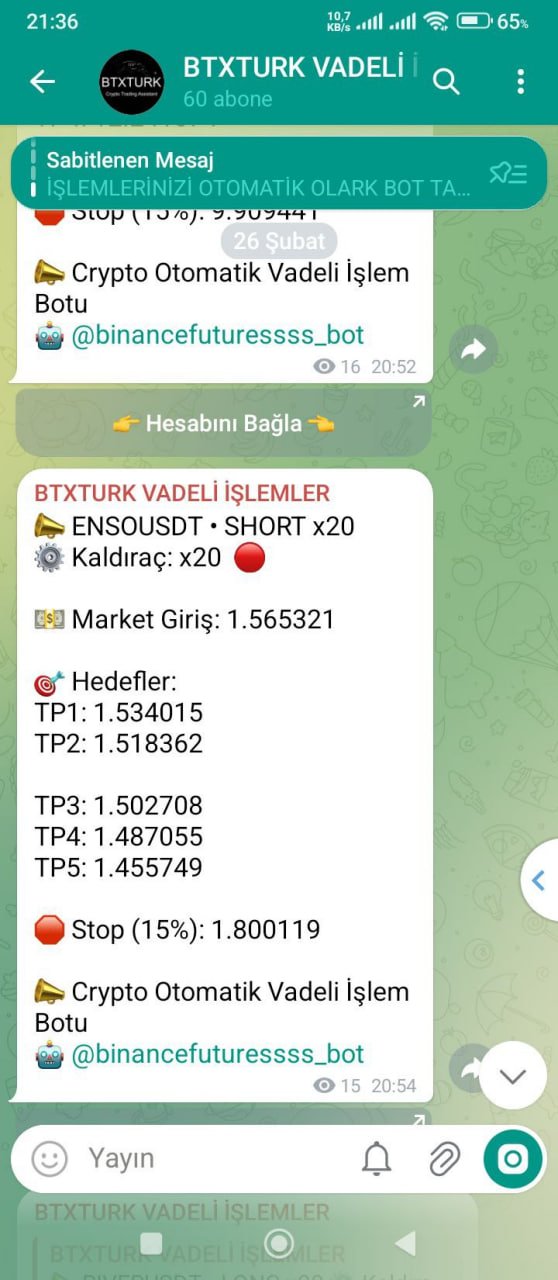 ENSOUSDT İŞLEM SONUCU - Sinyal