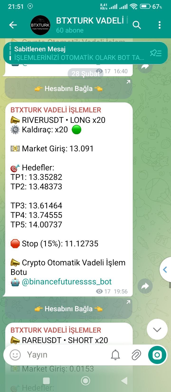 RIVERUSDT İŞLEM SONUCU - Sinyal